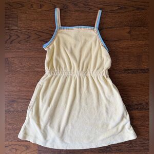 Hanna Andersson Yellow Terry Dress with Rainbow Straps size 5